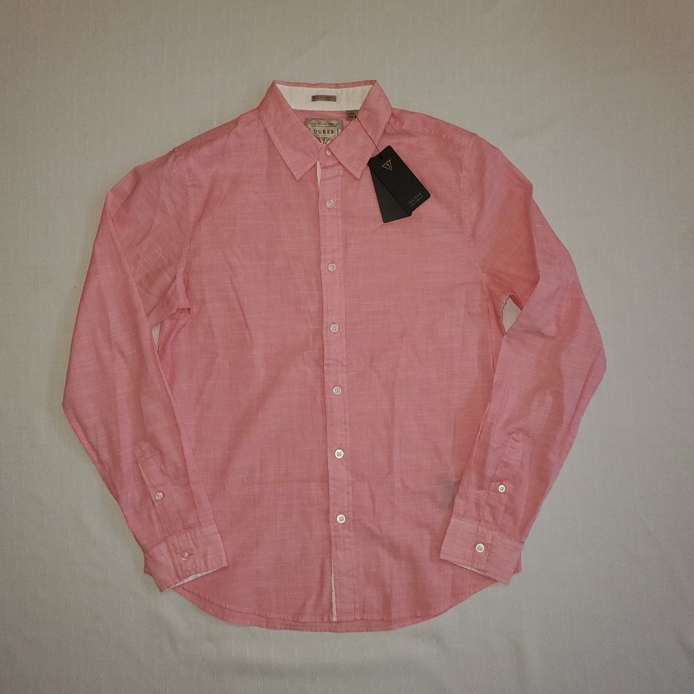 Guess Button Front Shirt Classic Regular Fit Men's Size XS NWT